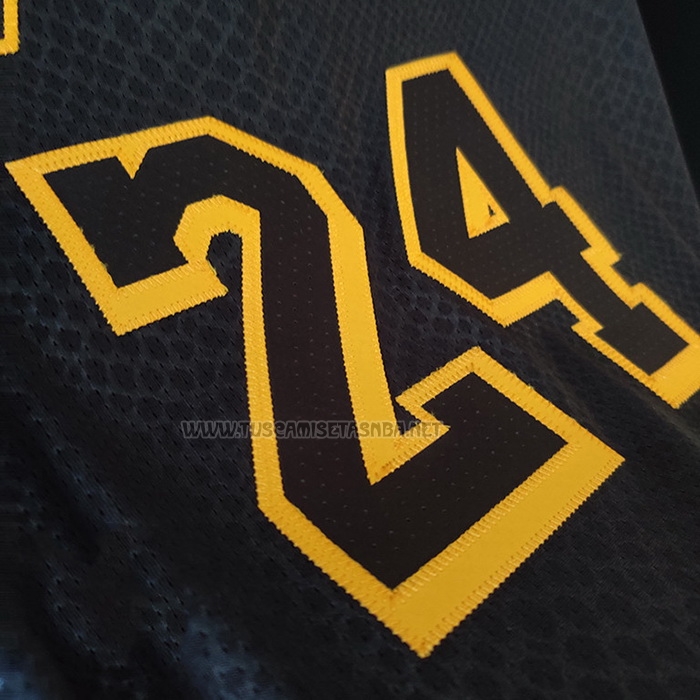 Camiseta Kobe Bryant NO 24 Los Angeles Lakers Black Mamba Autentico Negro